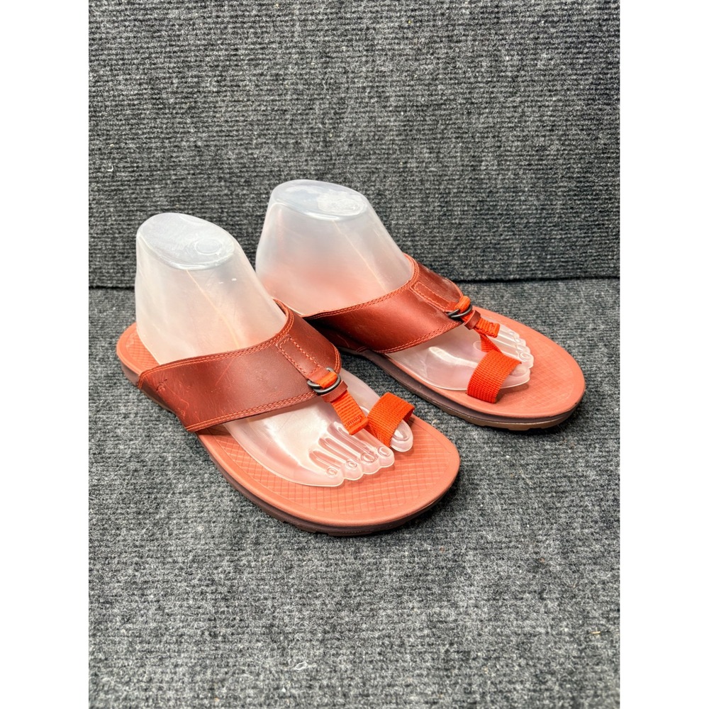 Chaco Women Wayfarer Leather Toe Loop Sandals Rust Orange‎ J107250 US 10 EUR 41